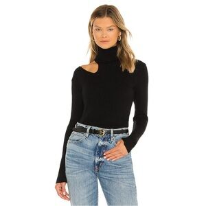Astr Black Cutout Turtleneck Sweater